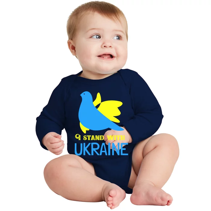 Ukrainian Gift Support Ukrainian Flag I Stand With Ukraine Cool Gift Baby Long Sleeve Bodysuit