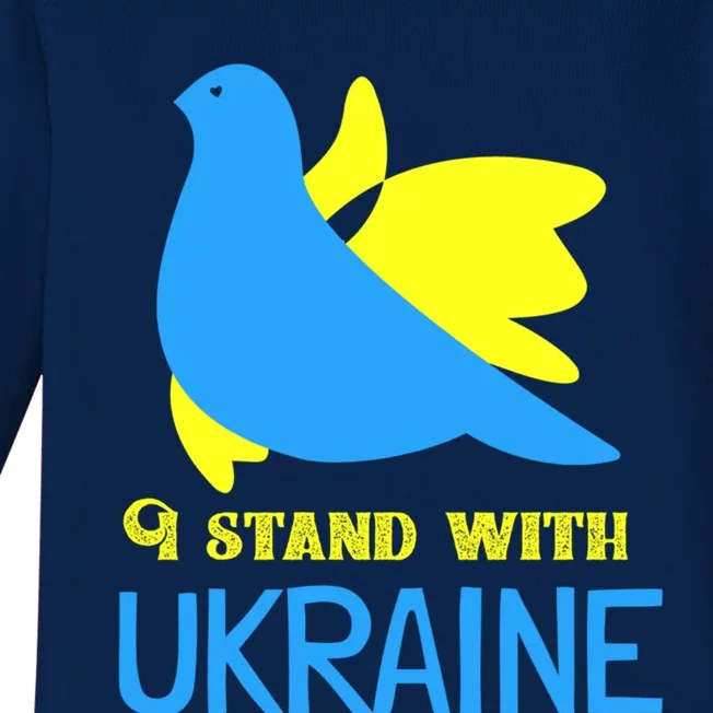 Ukrainian Gift Support Ukrainian Flag I Stand With Ukraine Cool Gift Baby Long Sleeve Bodysuit