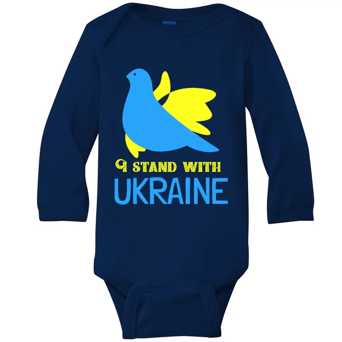 Ukrainian Gift Support Ukrainian Flag I Stand With Ukraine Cool Gift Baby Long Sleeve Bodysuit