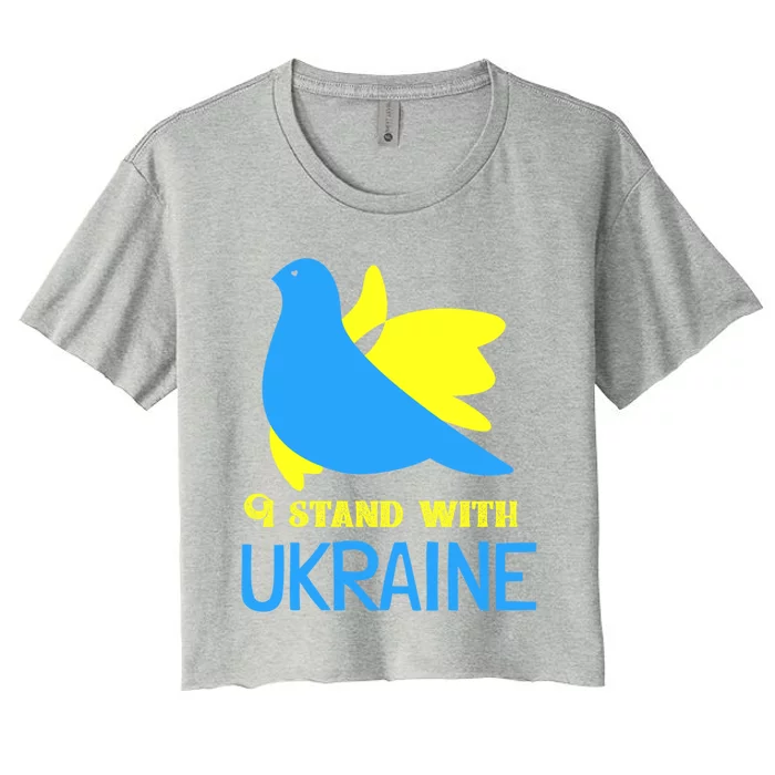 Ukrainian Gift Support Ukrainian Flag I Stand With Ukraine Cool Gift Women's Crop Top Tee