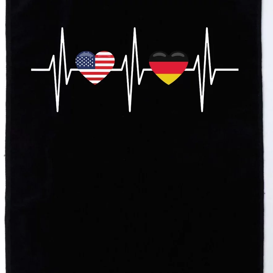 USA Germany Shirts Heartbeat America German Flag Heart Platinum Collection Golf Towel