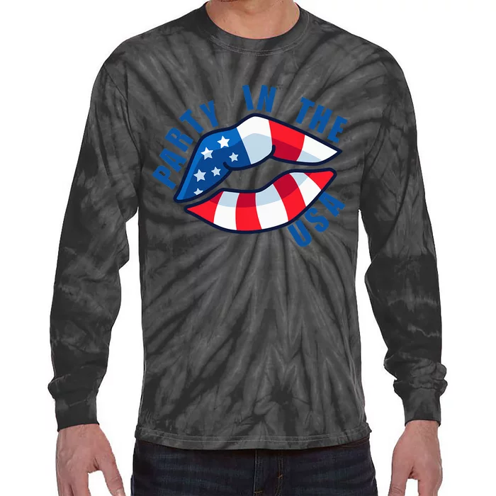 USA Graphic Tee Party in the USA Tie-Dye Long Sleeve Shirt