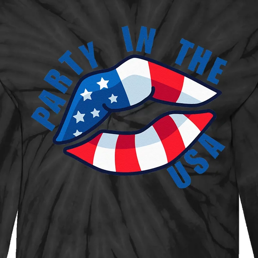 USA Graphic Tee Party in the USA Tie-Dye Long Sleeve Shirt