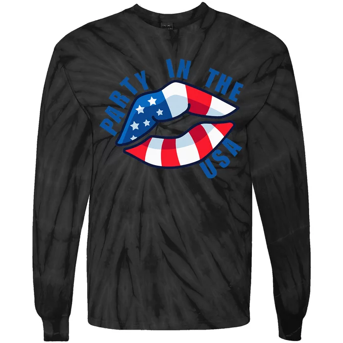 USA Graphic Tee Party in the USA Tie-Dye Long Sleeve Shirt