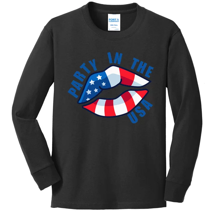 USA Graphic Tee Party in the USA Kids Long Sleeve Shirt