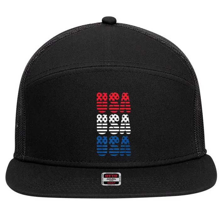 USA Graphic Tee Premium 7 Panel Mesh Trucker Snapback Hat