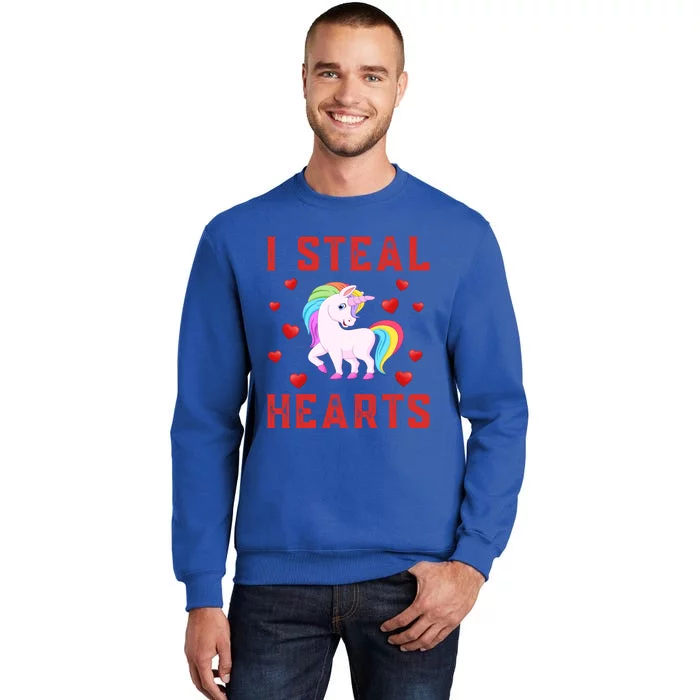 Unicorn Graphic Themed I Steal Hearts Cute Valentines Day Cool Gift Sweatshirt