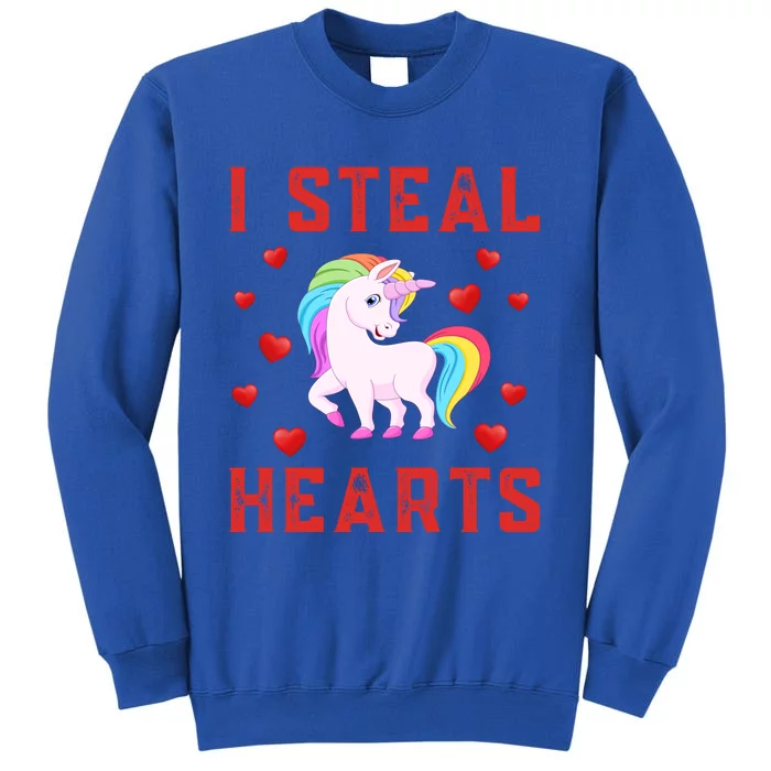 Unicorn Graphic Themed I Steal Hearts Cute Valentines Day Cool Gift Sweatshirt