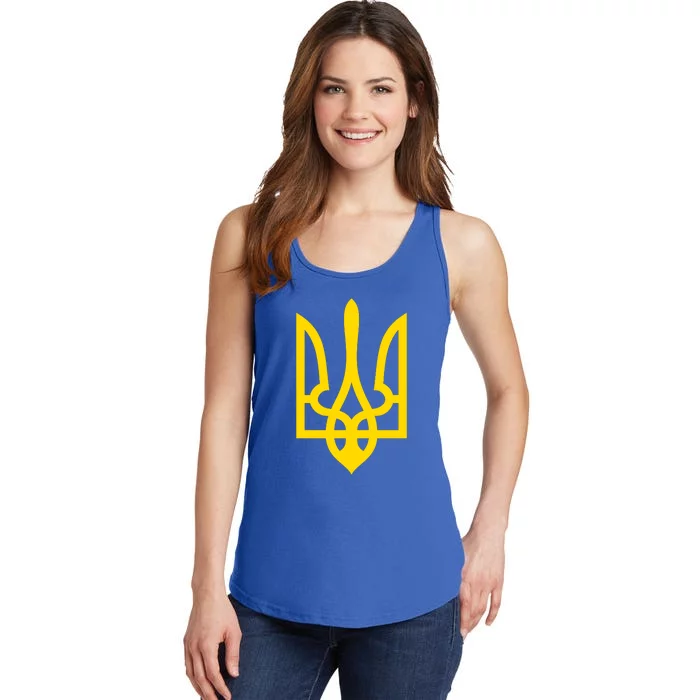 Ukraine Golden Trident Stand With Ukraine Pride Ladies Essential Tank