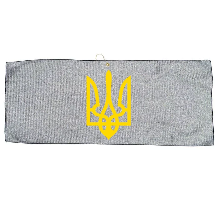 Ukraine Golden Trident Stand With Ukraine Pride Large Microfiber Waffle Golf Towel