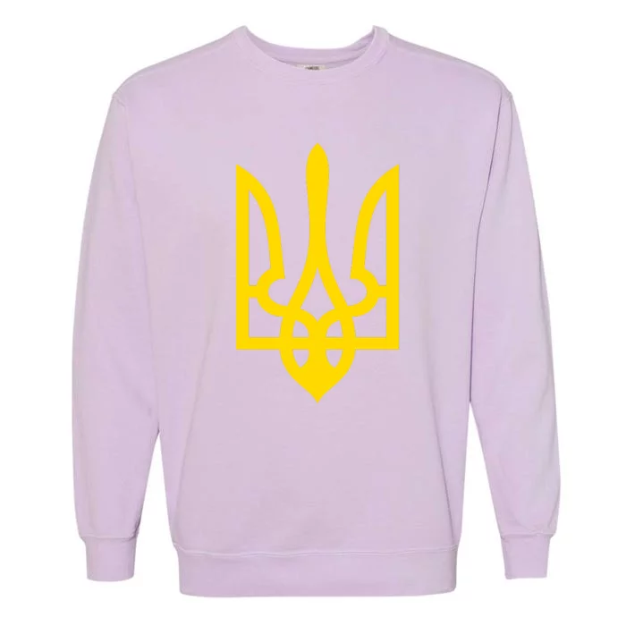 Ukraine Golden Trident Stand With Ukraine Pride Garment-Dyed Sweatshirt