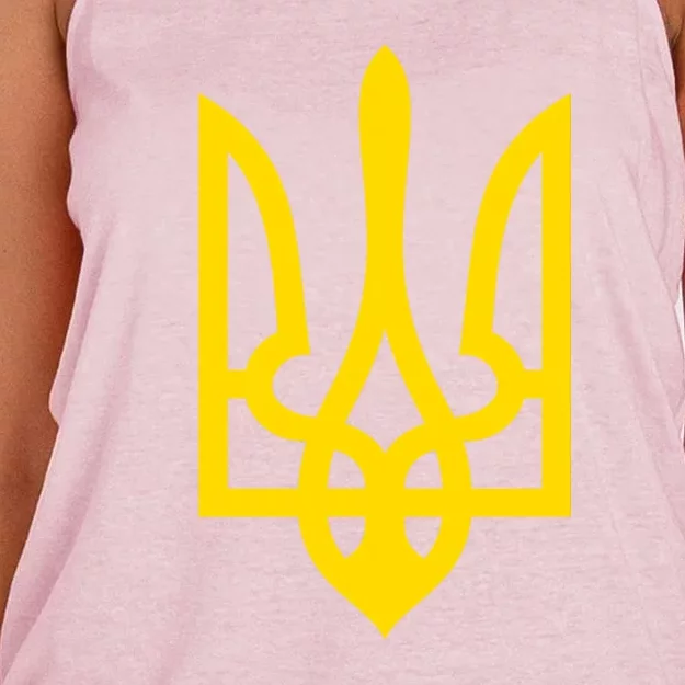 Ukraine Golden Trident Stand With Ukraine Pride Women's Knotted Racerback Tank