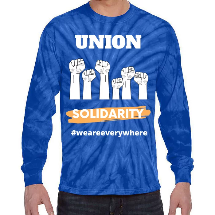 Union Gift Union Solidarity Union Worker Gift Tie-Dye Long Sleeve Shirt