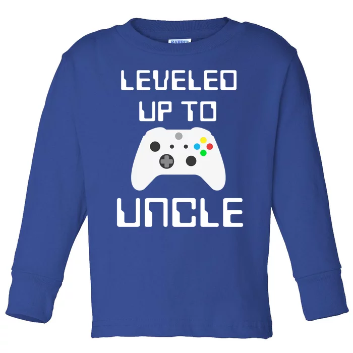 Uncle Gamer Uncle Level Unlocked I Leveled Up To Uncle Funny Gift Toddler Long Sleeve Shirt