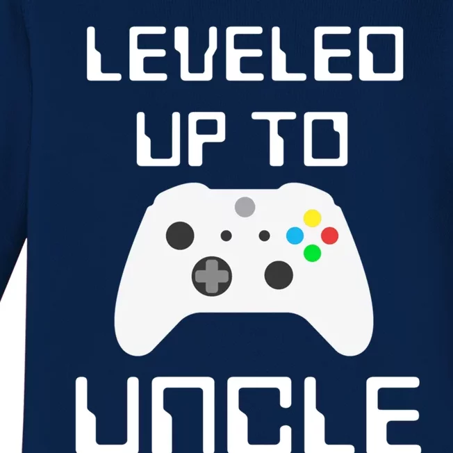 Uncle Gamer Uncle Level Unlocked I Leveled Up To Uncle Funny Gift Baby Long Sleeve Bodysuit