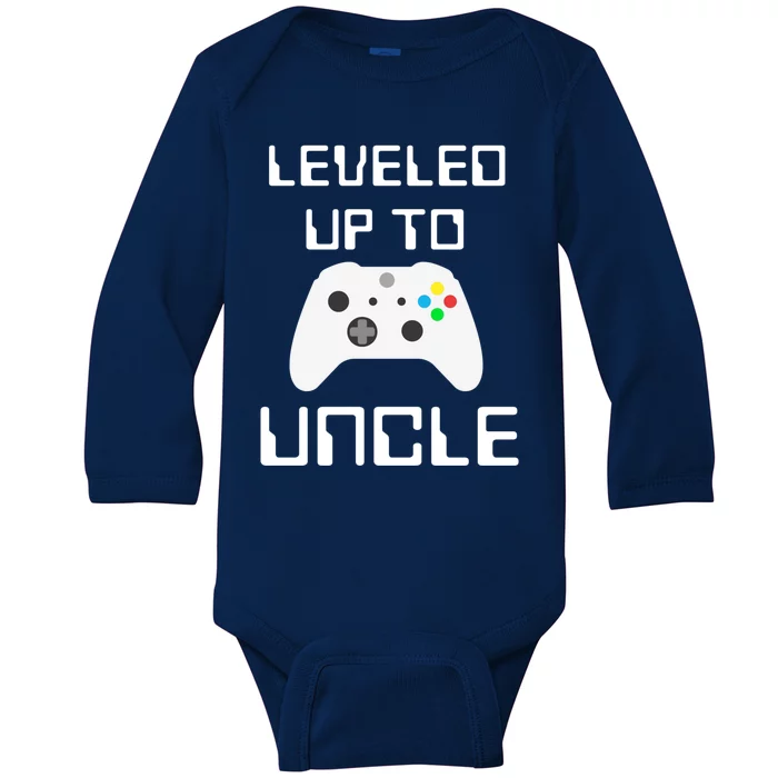 Uncle Gamer Uncle Level Unlocked I Leveled Up To Uncle Funny Gift Baby Long Sleeve Bodysuit