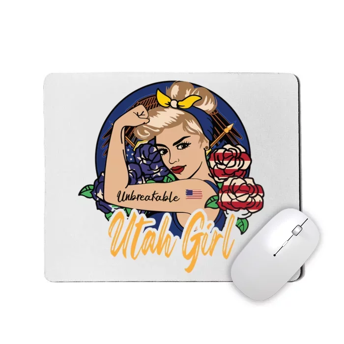 Utah Girl Utah Proud State Flag For Woman Mousepad