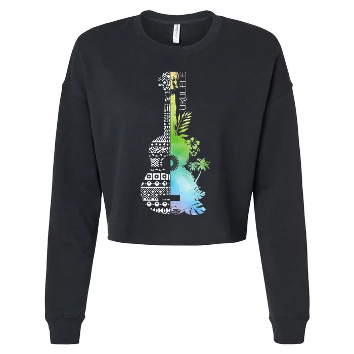 Ukulele Guitar Ukulelist Guitarist Musical Instrument Cropped Pullover Crew