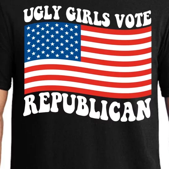 Ugly Girls Vote Republican Usa Flag Pajama Set