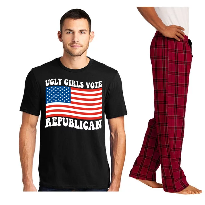 Ugly Girls Vote Republican Usa Flag Pajama Set