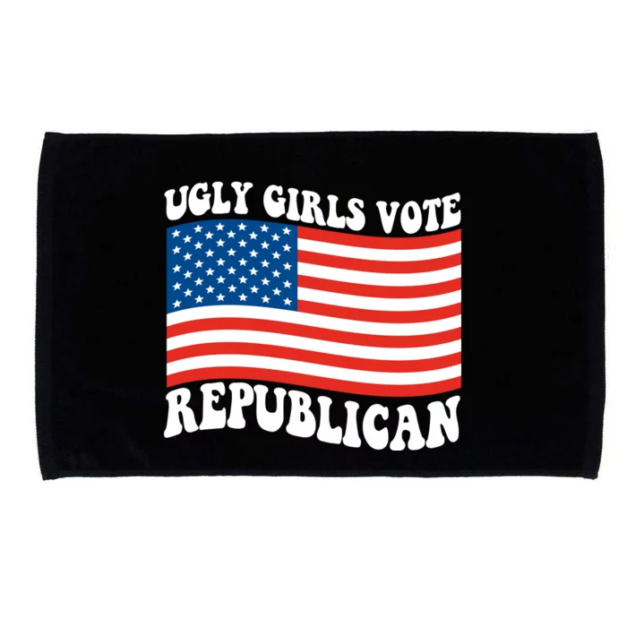 Ugly Girls Vote Republican Usa Flag Microfiber Hand Towel