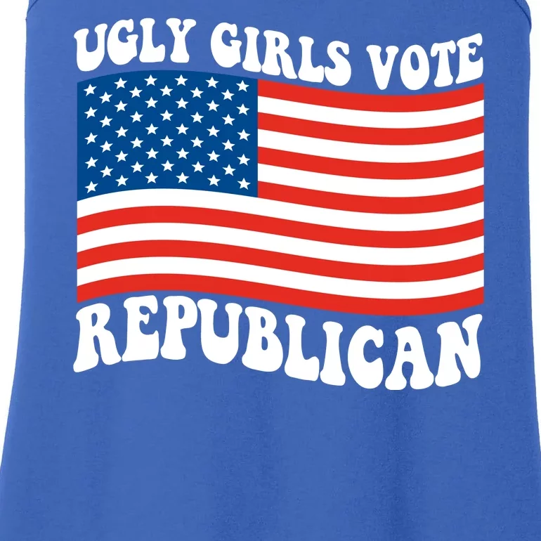 Ugly Girls Vote Republican Usa Flag Ladies Essential Tank