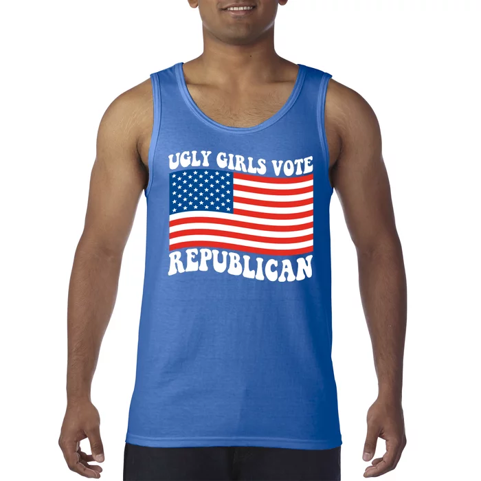 Ugly Girls Vote Republican Usa Flag Tank Top