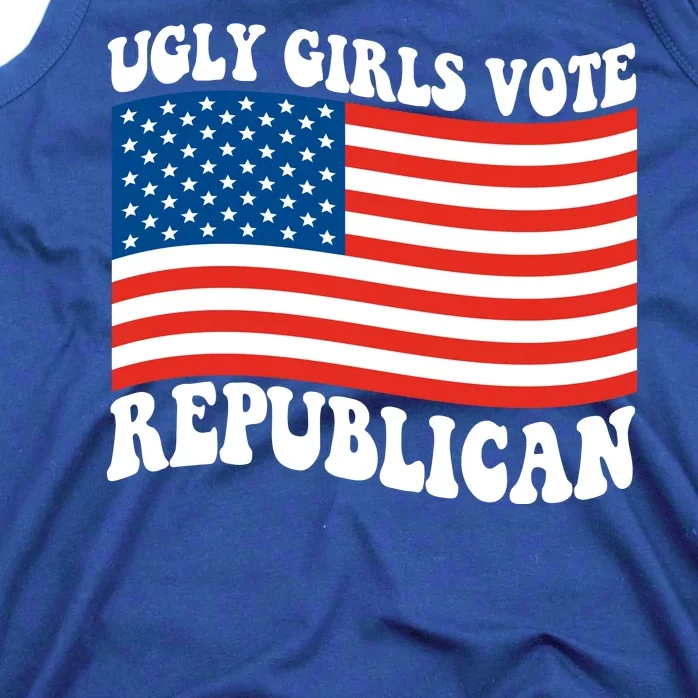 Ugly Girls Vote Republican Usa Flag Tank Top