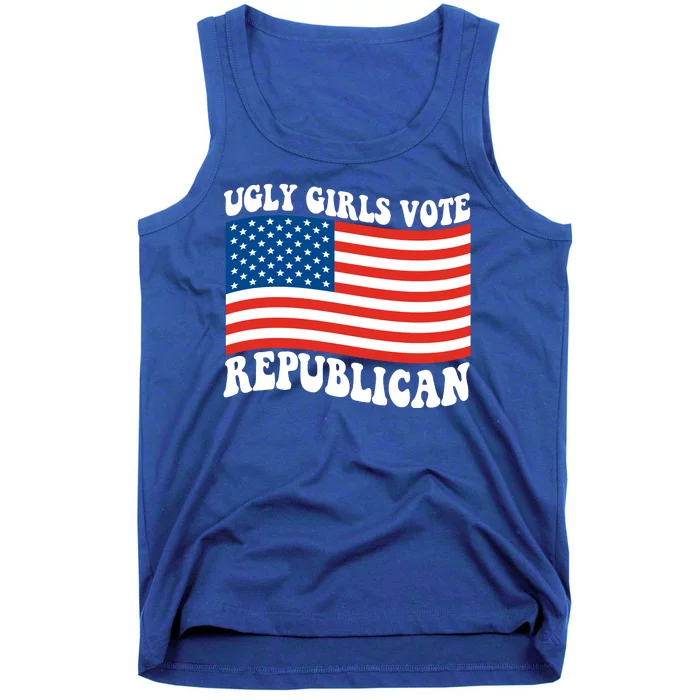 Ugly Girls Vote Republican Usa Flag Tank Top