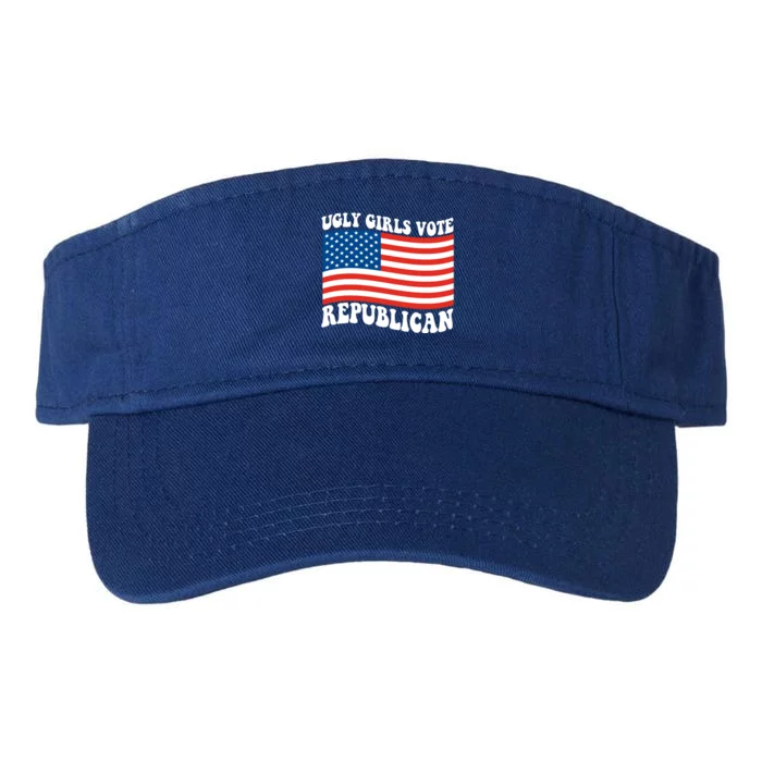 Ugly Girls Vote Republican Usa Flag Valucap Bio-Washed Visor