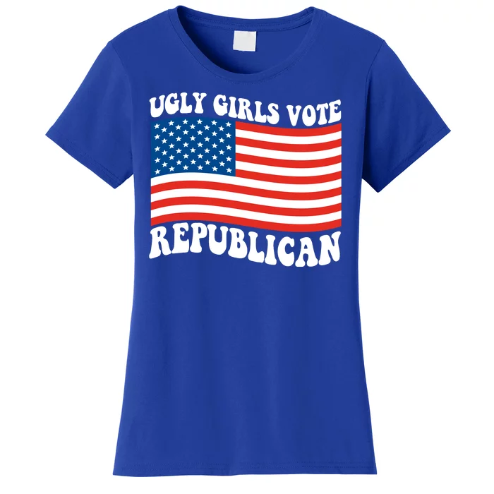 Ugly Girls Vote Republican Usa Flag Women's T-Shirt