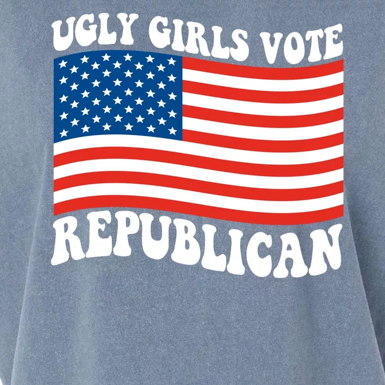 Ugly Girls Vote Republican Usa Flag Garment-Dyed Women's Muscle Tee