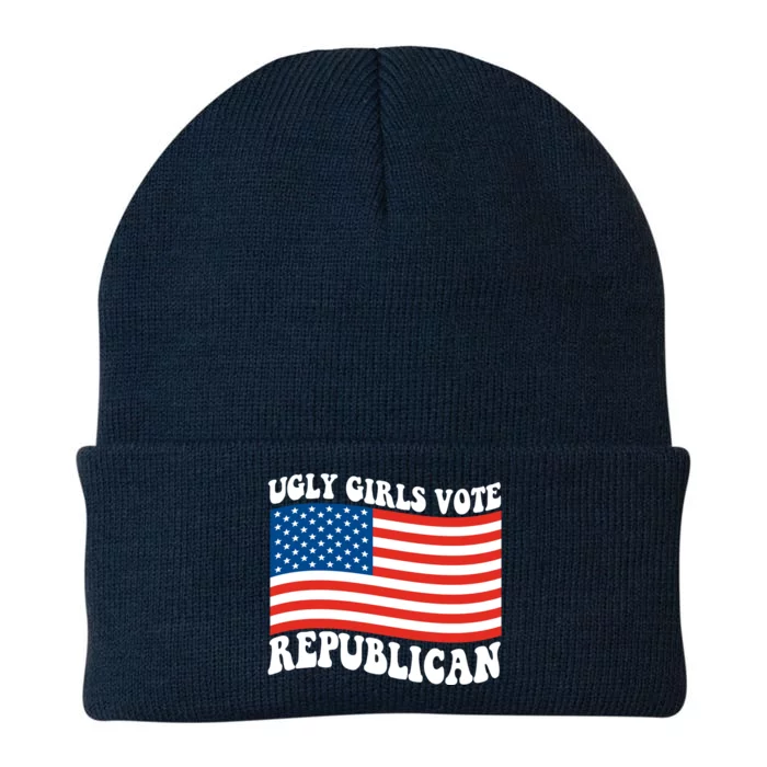 Ugly Girls Vote Republican Usa Flag Knit Cap Winter Beanie