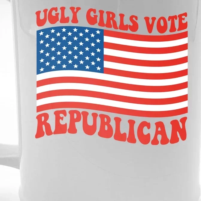 Ugly Girls Vote Republican Usa Flag Front & Back Beer Stein