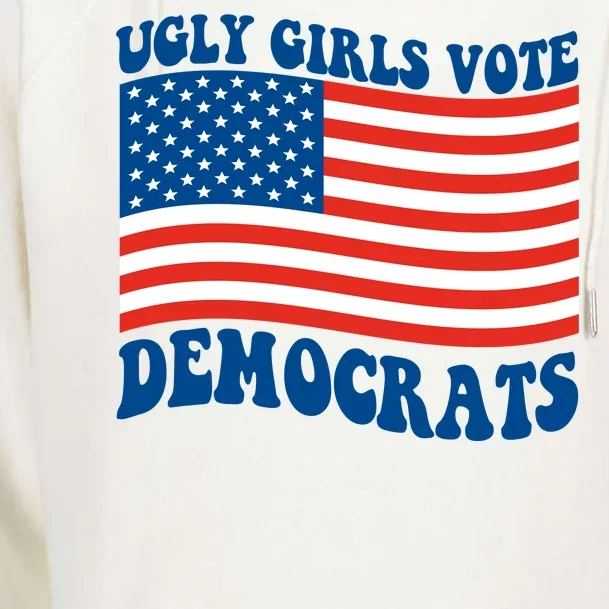 Ugly Girls Vote Democrats Usa Flag Womens Funnel Neck Pullover Hood