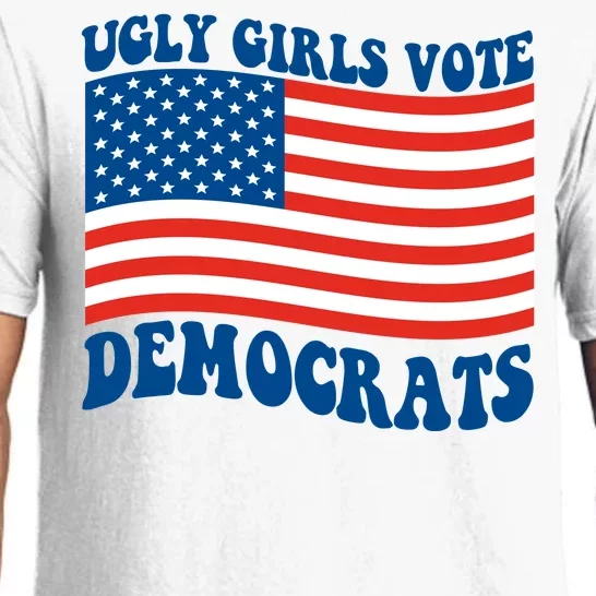 Ugly Girls Vote Democrats Usa Flag Pajama Set