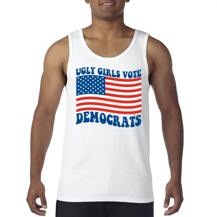 Ugly Girls Vote Democrats Usa Flag Tank Top