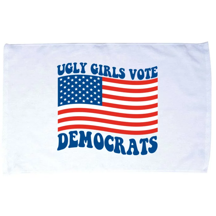 Ugly Girls Vote Democrats Usa Flag Microfiber Hand Towel