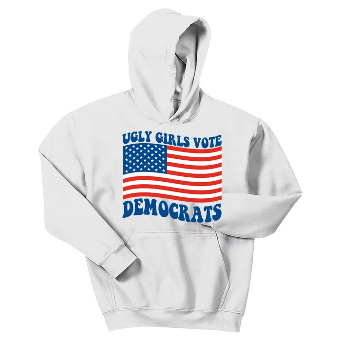 Ugly Girls Vote Democrats Usa Flag Kids Hoodie