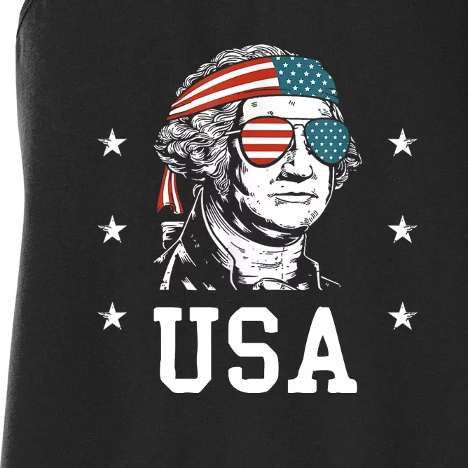 USA Gift Women Men Kids Patriotic American Flag July 4th Women's Racerback Tank