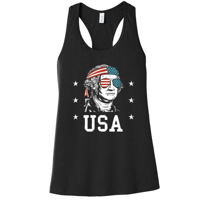 USA Gift Women Men Kids Patriotic American Flag July 4th Women's Racerback Tank