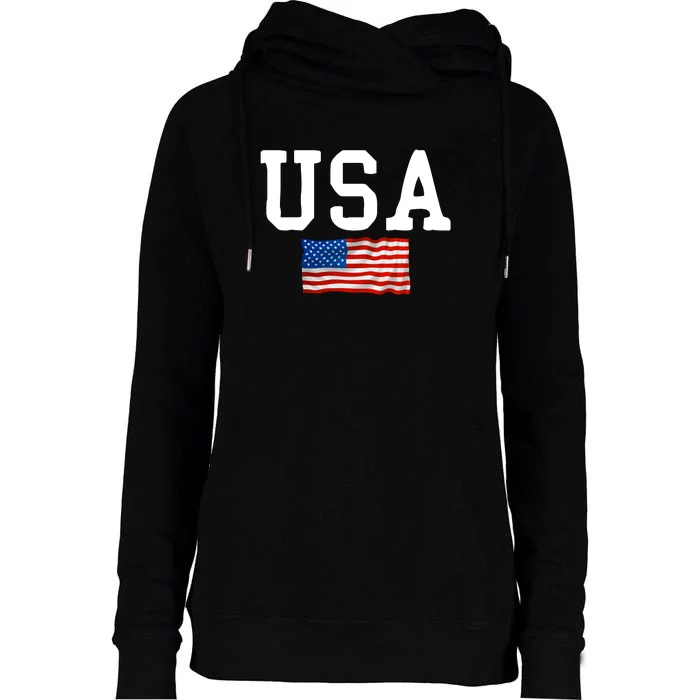 USA Gift Women Men Kids Patriotic American Flag July 4th Womens Funnel Neck Pullover Hood