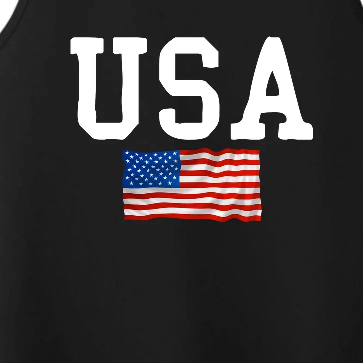 USA Gift Women Men Kids Patriotic American Flag July 4th Performance Tank