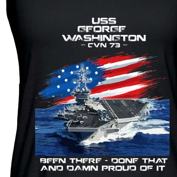 Uss George Washington Cvn 73 Aircraft Carrier Veteran Xmas Ladies Essential Flowy Tank