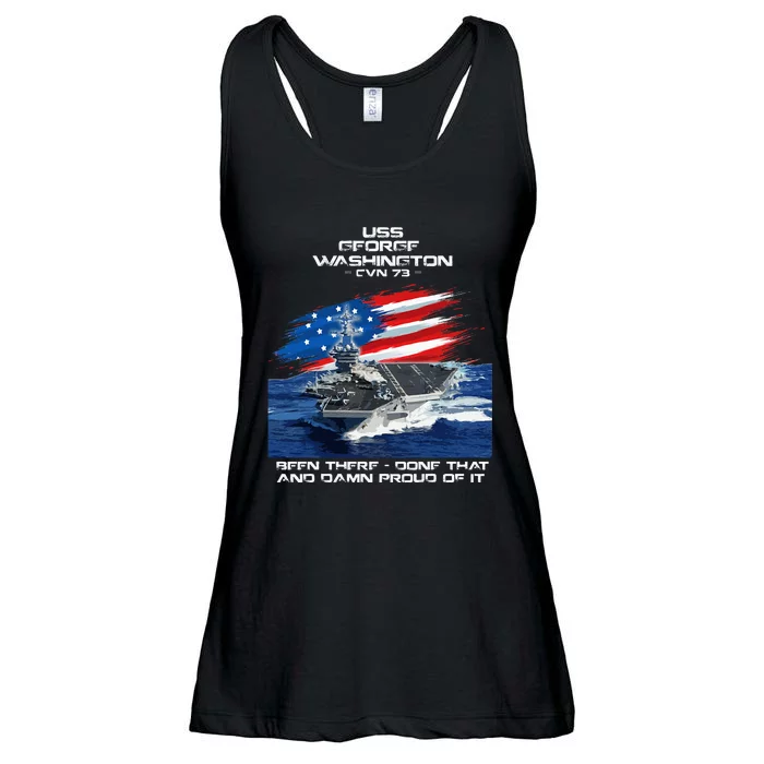 Uss George Washington Cvn 73 Aircraft Carrier Veteran Xmas Ladies Essential Flowy Tank