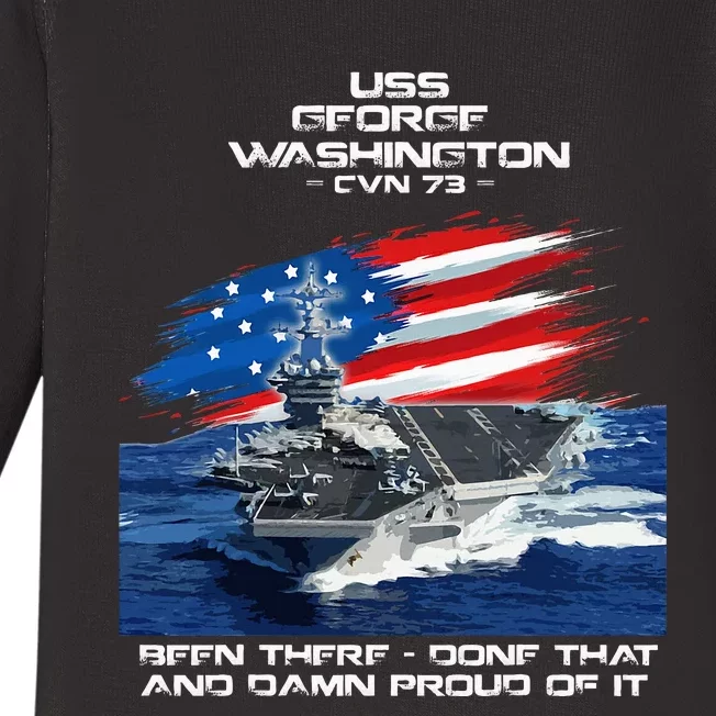 Uss George Washington Cvn 73 Aircraft Carrier Veteran Xmas Baby Long Sleeve Bodysuit