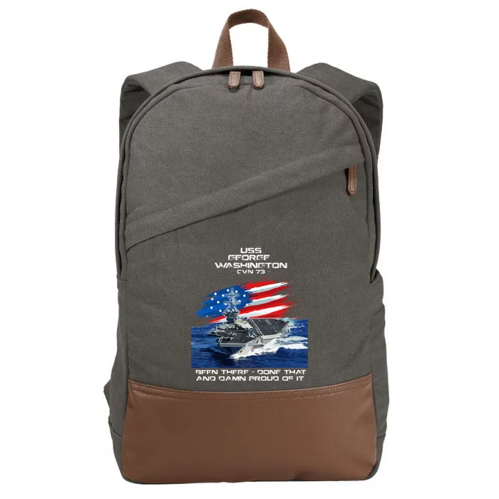 Uss George Washington Cvn 73 Aircraft Carrier Veteran Xmas Cotton Canvas Backpack