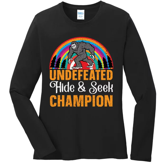 Undefeated Hide And Seek Champion Ladies Long Sleeve Shirt