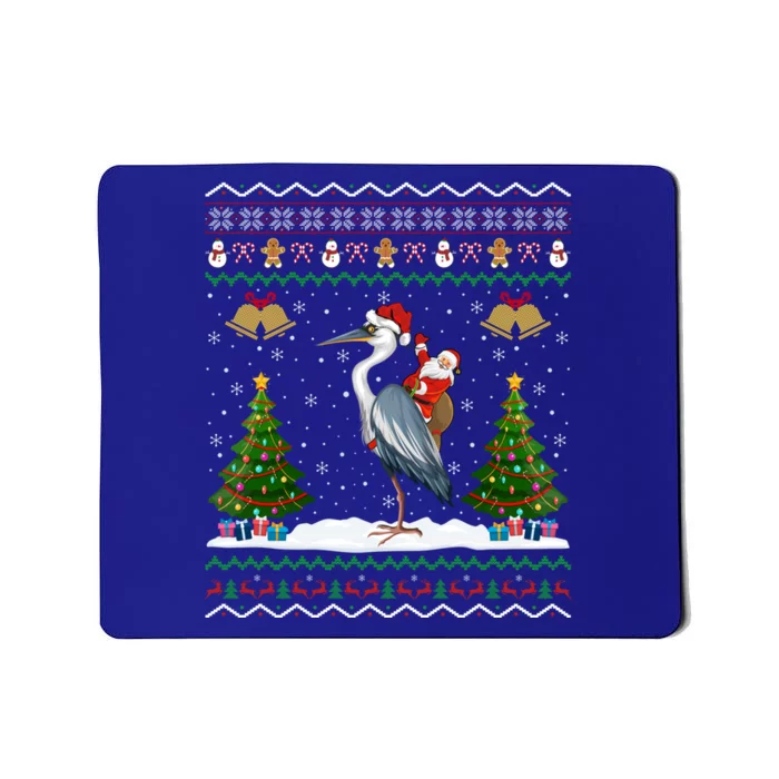 Ugly Heron Bird Xmas Gift Santa Riding Heron Christmas Funny Gift Mousepad