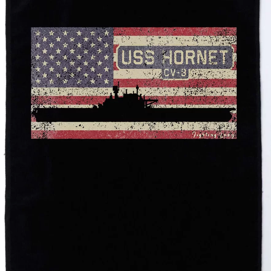 Uss Hornet Cv8 Ww2 Aircraft Carrier Usa American Flag Platinum Collection Golf Towel